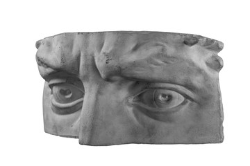 Plaster fragment of the head and face of David