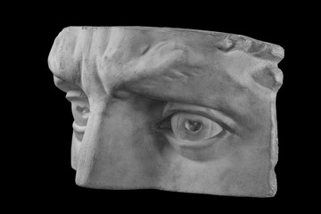 Plaster fragment of the head and face of David © Kozlik_mozlik