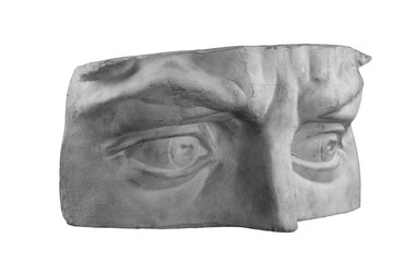 Plaster fragment of the head and face of David © Kozlik_mozlik