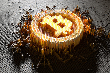 Pixel Bitcoin Concept
