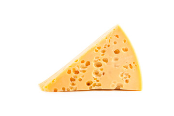 Piece of cheese close up