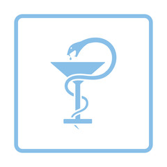 Medicine sign with snake and glass icon