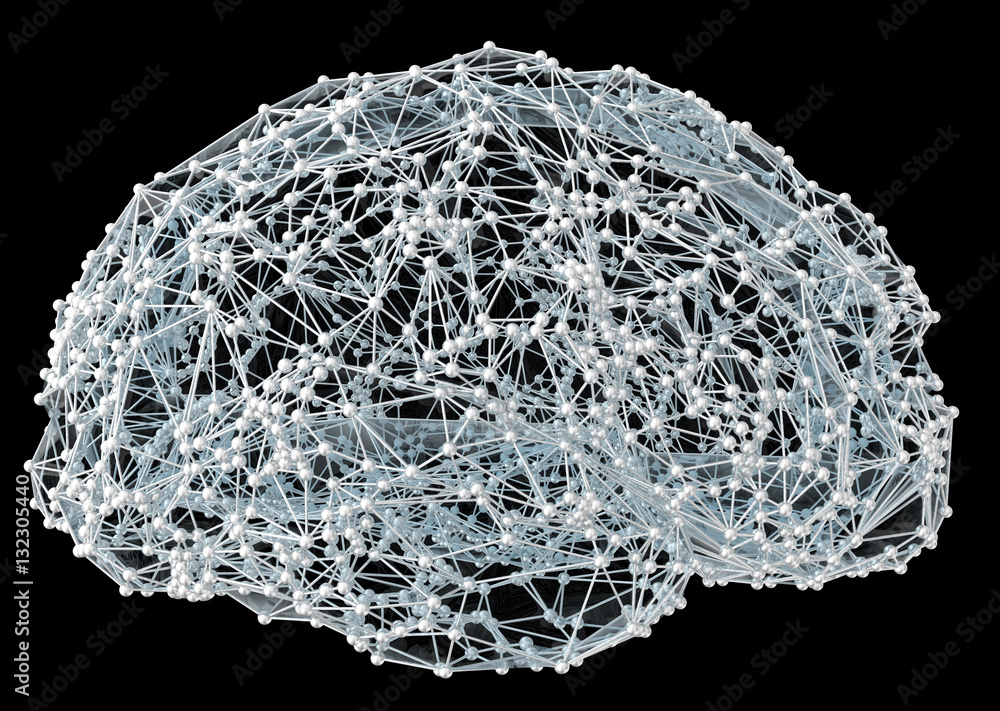 Poster abstract brain. network connection background