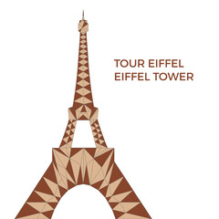 Vector illustration of Eiffel tower in low poly style
