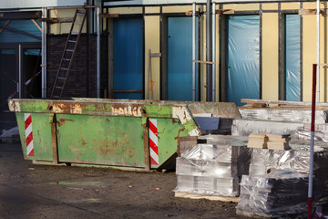 Skip on a construction site