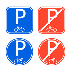 Bike parking sign allowed and disallowed vector.