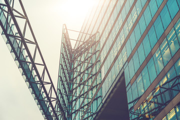office houses in vintage colors with sunlight