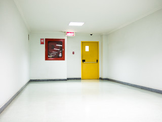 Building Emergency Exit with Exit Sign on door
