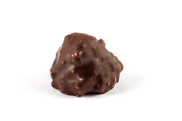 Chocolate candy on a white background
