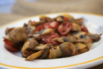 roast mushrooms with pachino tomatoes