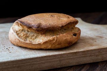 Ciabatta Bread on wooden surface,