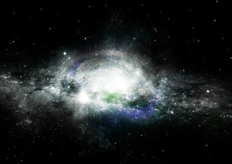 Stars, dust and gas nebula in a far galaxy