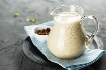 Yogurt smoothie with dried fruits