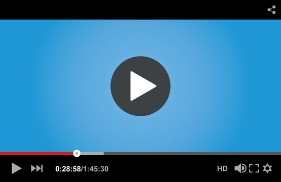 Video player for web. Vector illustration