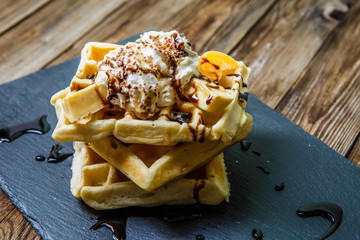 Photo of several Viennese waffles