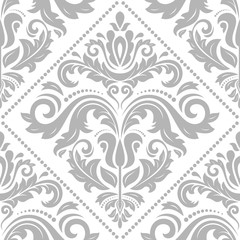 Fototapeta na wymiar Oriental classic pattern. Seamless abstract background with repeating elements. Light silver pattern