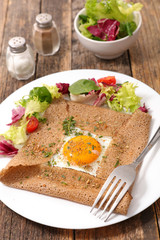 buckwheat crepe with egg and cheese