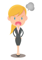 とても怒っている女性会社員