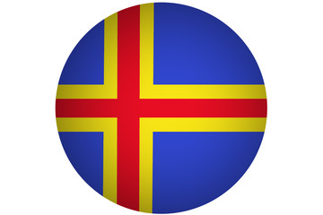 Aland national flag 3D illustration symbol. Aland flag background