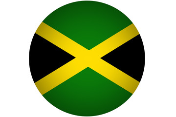 Jamaica flag 3D illustration symbol.