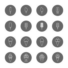 ice cream thin line icons set,vector Illustration EPS10
