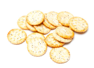 crackers on white background