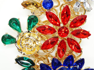 jewelry necklace with bright crystals brooch