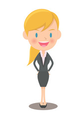 腰に手をあてる女性会社員