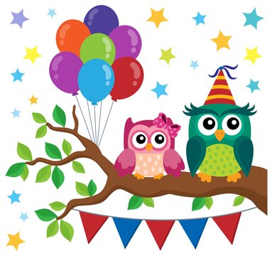Party owls theme image 6