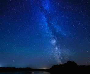 The milky way over the water.
