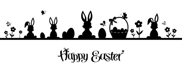 Frohe Ostern Osterhase Silhouette