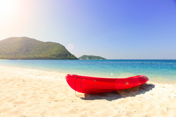 Canoe on beautiful beach in the samae san island -Thailand