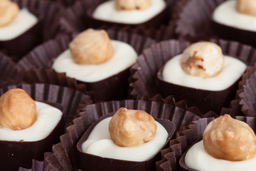 Tasty sweets with hazelnuts