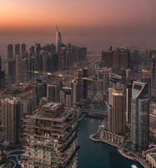 Dubai Marina Horizon in early morning