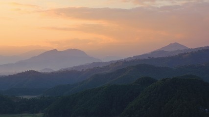 Fototapeta na wymiar Sunset at Begnas Tal, Nepal
