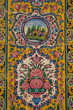 Late 19th century tiling at Nasir-al Molk Mosque, Shiraz, Iran