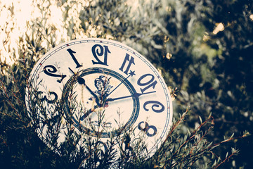 Decoration with old fashioned watch, vintage