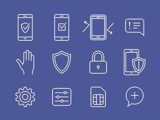 Mobile devices security icons