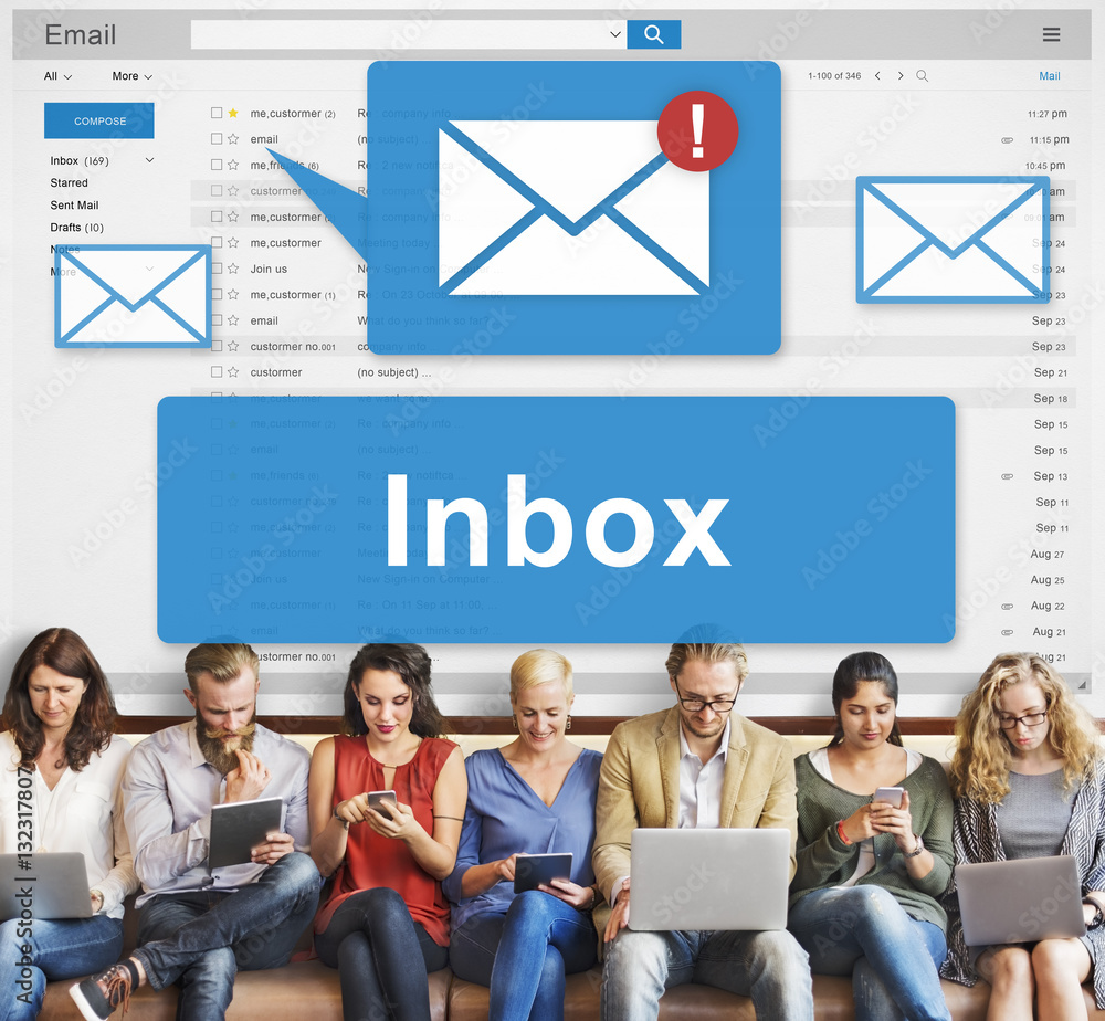 Poster email inbox electronic communication graphics concept