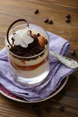 Coffee dessert with apricot jam