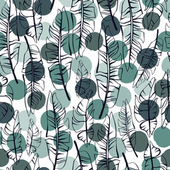 Tropical trendy seamless pattern with exotic leaves.