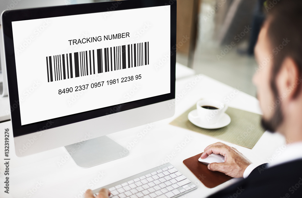 Poster bar code order tracking number concept