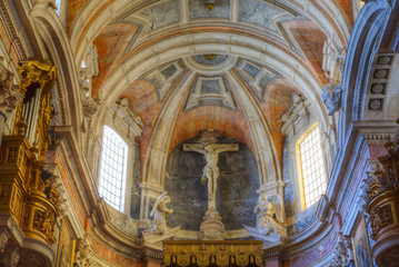 Main Chapel with ceiling, Evora Cathedral, Evora, Portugal