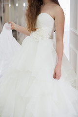 Wedding bridal white dress in the showroom fashion, abstract, 