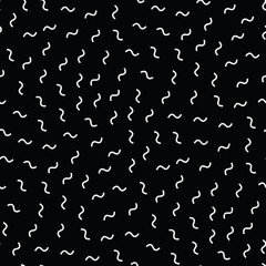 Abstract geometric black and white memphis fashion design weave pattern