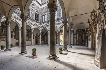 The inner courtyard of the Palazzo Medici Riccardi, Florence, Tuscany