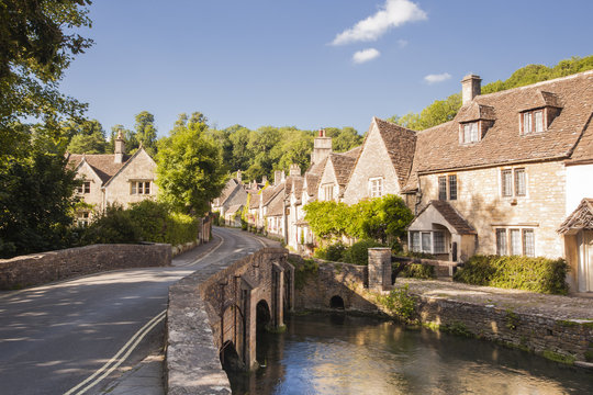 The pretty Cotswolds village of Castle Combe, north Wiltshire