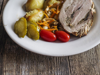 Meatloaf with baked potatoes