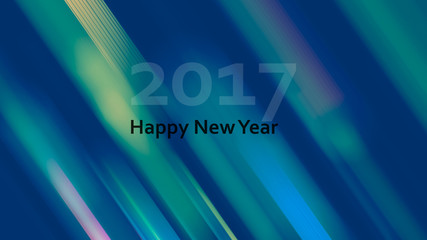 Happy new year 2017. Abstract artistic background. Defocused blu