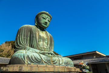 The Great Buddha in Kamakura.  Located in Kamakura, Kanagawa Prefecture Japan.